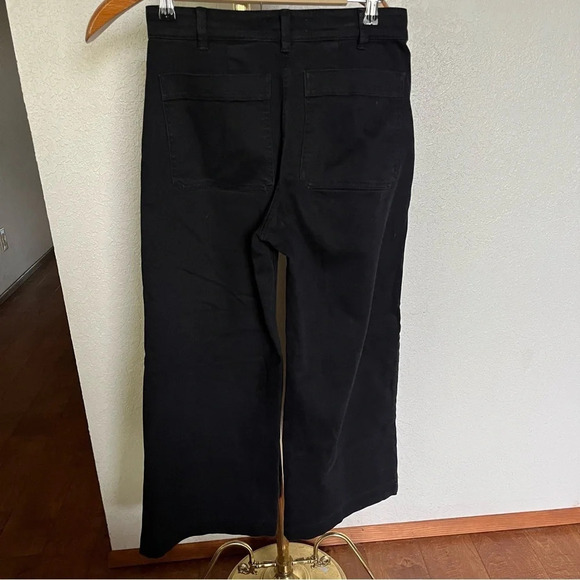 EVERLANE ~ Black Wide Leg High Rise Cropped Jeans - Picture 6 of 7